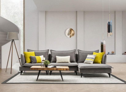 Grau Chesterfield Polstersofa Sofa Ecksofa Garnitur Polster Luxus Ecke Sofas